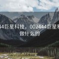 002444巨星科技，002444巨星科技是做什么的