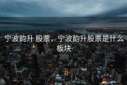 宁波韵升 股票，宁波韵升股票是什么板块