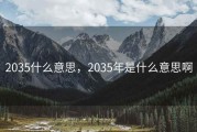 2035什么意思，2035年是什么意思啊