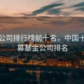 基金公司排行榜前十名，中国十大私募基金公司排名