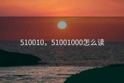 510010，51001000怎么读