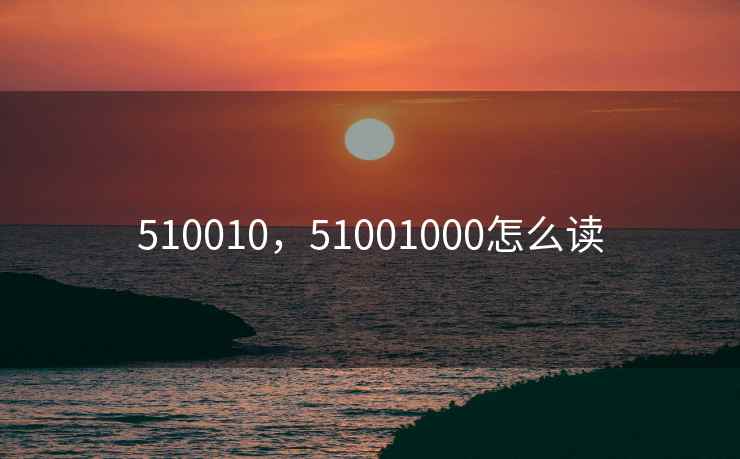 510010，51001000怎么读