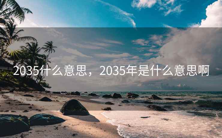 2035什么意思，2035年是什么意思啊
